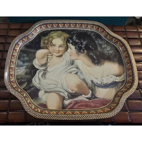 Vintage Metal Tray "The Calamity Children" By Sir Thomas Lawrence 16.25"x13.25" - Picture 1 of 4